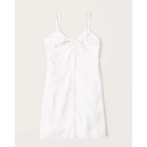 Tie-Front Button-Up Mini Dress